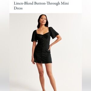 Linen Blend Mini Dress
